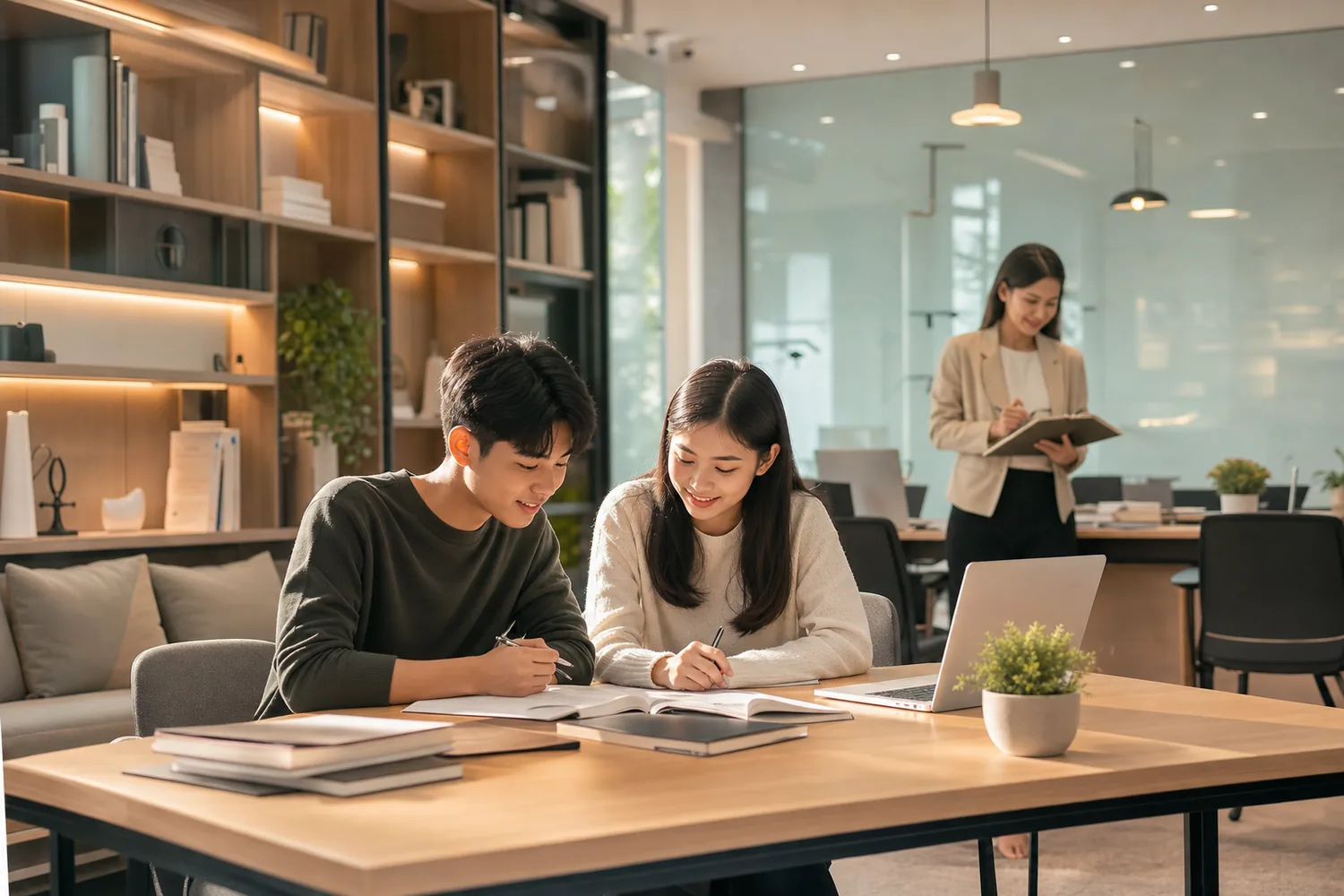 Modern tuition centre study lounge
